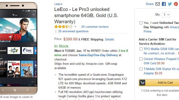 LeEco Le Pro3 at Amazon