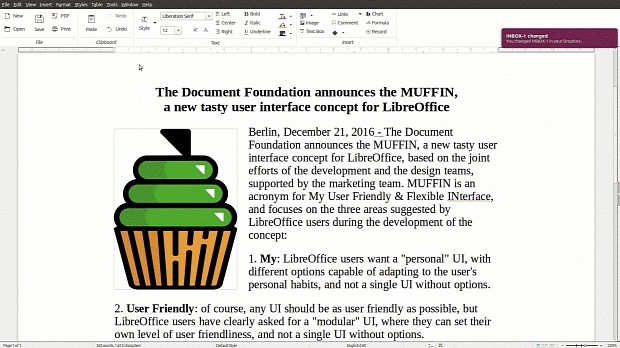LibreOffice Writer with Notebook Bar