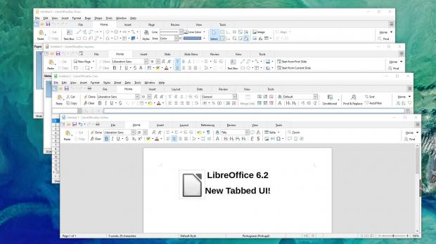 LibreOffice 6.2 with NotebookBar Tabbed UI