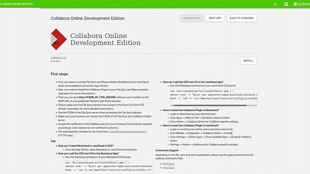 Collabora Online Developer Edition in Univention App Center