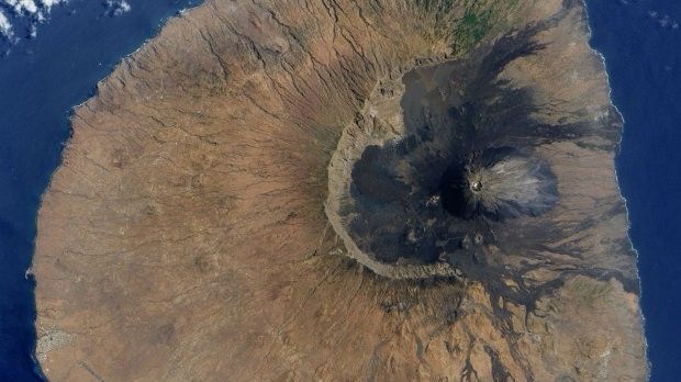 Satellite view of the Fogo volcano