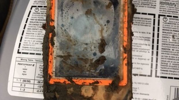 What the iPhone looked like when it was found under mud