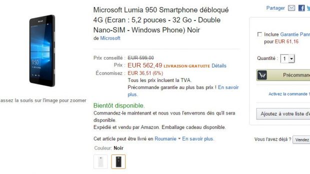 Microsoft Lumia 950 store page