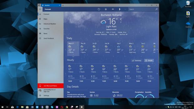Weather app with Fluent Design update