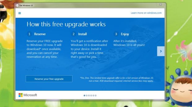 Malware? Not really, just a Windows 10 upgrade notification