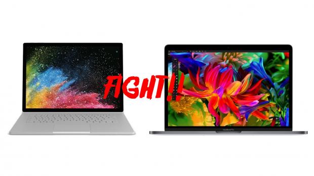 Microsoft Surface Book 2 and Apple MacBook Pro