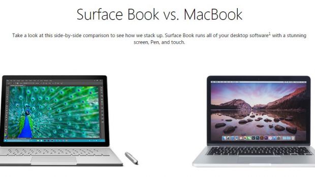 Surface Book vs. MacBook on Microsoft website