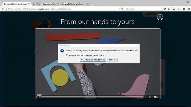 The one-click procedure of making a default browser in Windows 10 does not work