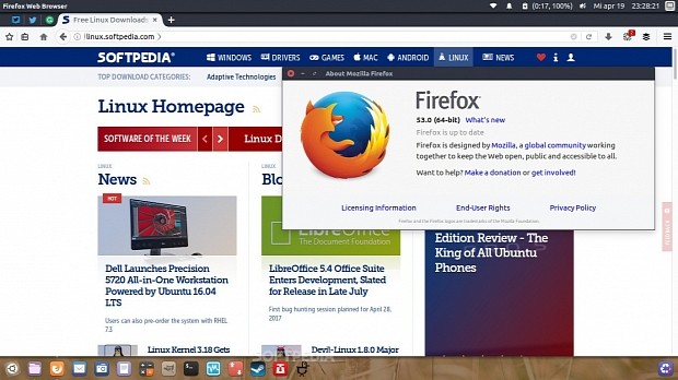 Firefox 53.0 on Ubuntu 17.04