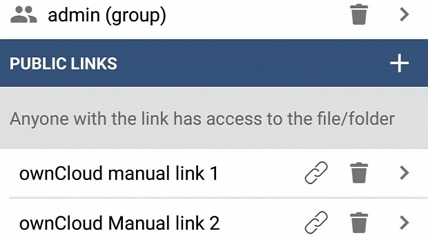 Multiple public links per file