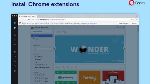 Installing Chrome extensions in Opera