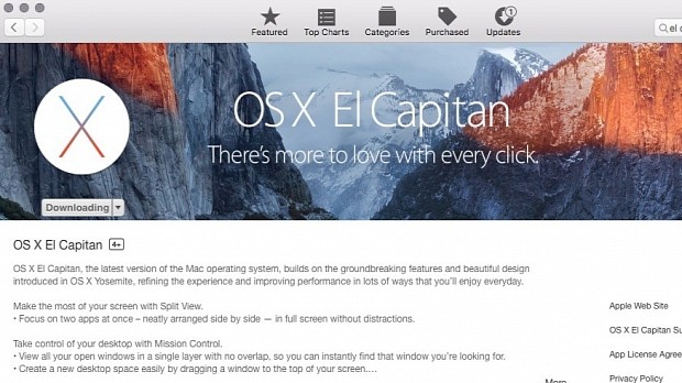 OS X El Capitan in the Mac App Store