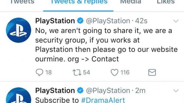 Messages posted by OurMine hackers on PlayStation accounts