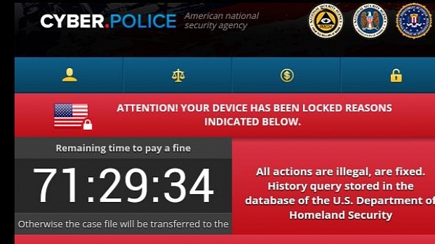 Cyber.Police ransom screen