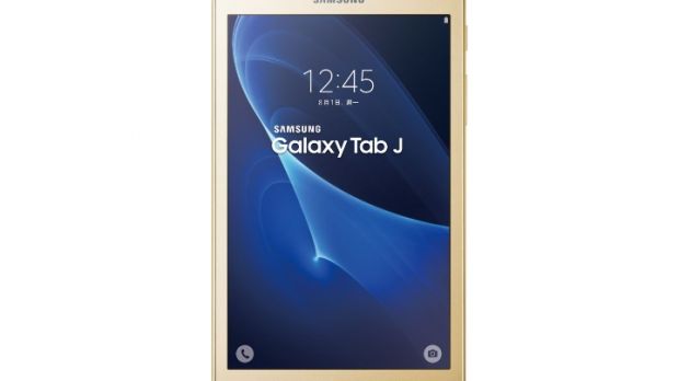 Galaxy Tab J gold front view