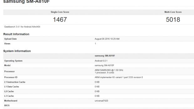 Galaxy A8 (2016) gets benchmarked