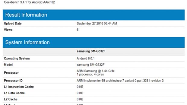Samsung Galaxy Grand Prime (2016) spotted on Geekbench
