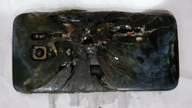 Galaxy S7 edge that caught fire