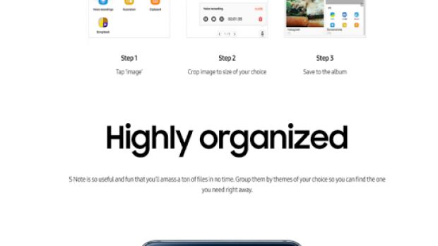 S Note app for organizing notes