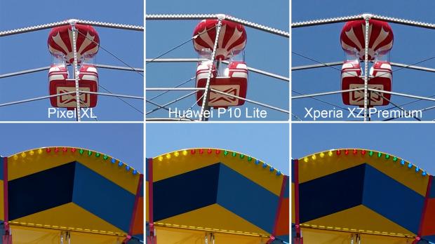 Sony Xperia XZ Premium vs. Huawei P10 Lite vs. Pixel XL building test