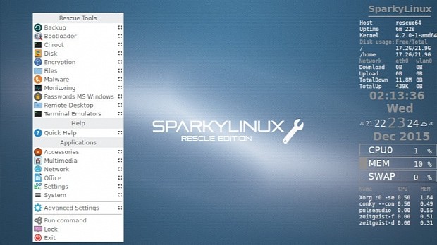 SparkyLinux 4.3 Rescue Edition