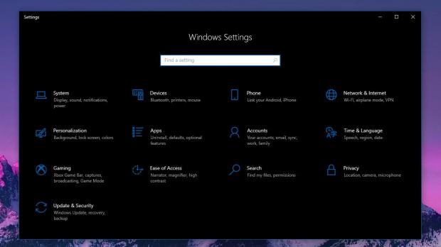 Settings app in Windows 10