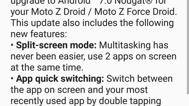 Android 7.0 Nougat for Moto Z