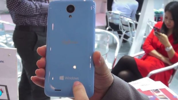 This is what the back of a Windows 10 Mobile Sunty smartphone  looks like