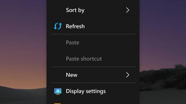 Windows 10 context menu design concept