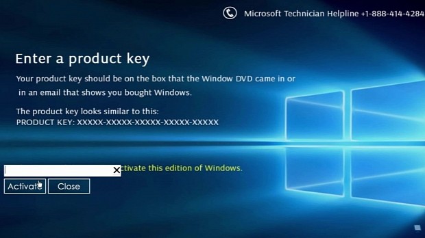 Windows Activation Screen scam