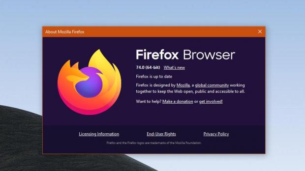 Mozilla Firefox 74