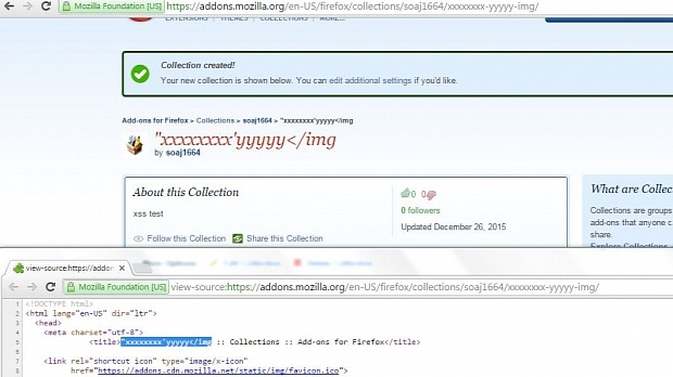 XSS bug found on Mozilla's Add-ons portal