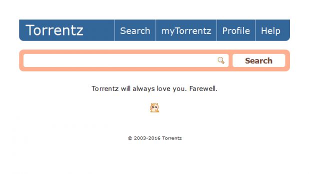 Second message shown on Torrentz.eu homepage