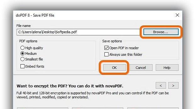Create PDFs from any printable file using doPDF