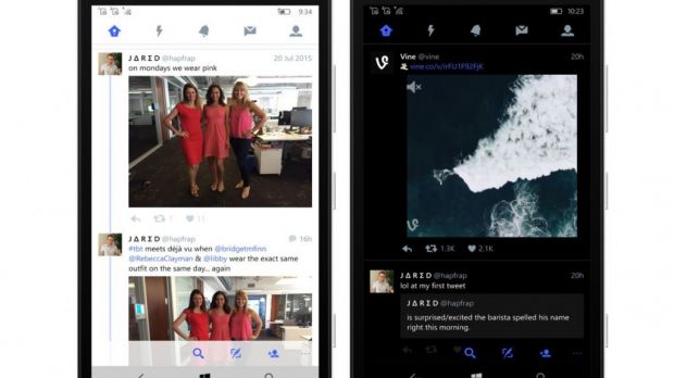 Twitter for Windows 10 Mobile comes with both a light and a dark theme