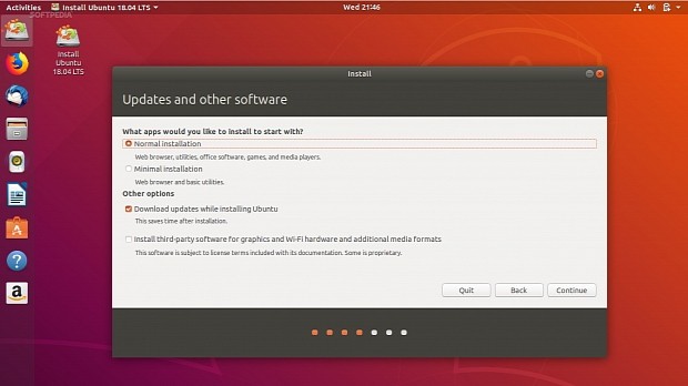 Ubuntu Installer - Normal and Minimal Installation options