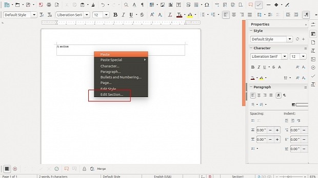Edit Current context menu entry in Writer