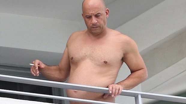 Vin Diesel and his dad bod in Miami, 2015
