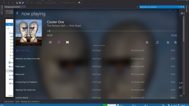 Music playing interface on W10 version