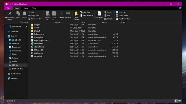 Dark theme in File Explorer