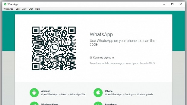 Scan the QR code with your smartphone or tablet to log into WhatsApp for Windows