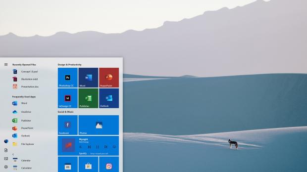 Windows 10 Start menu concept