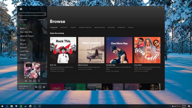 Spotify with Fluent Design concept