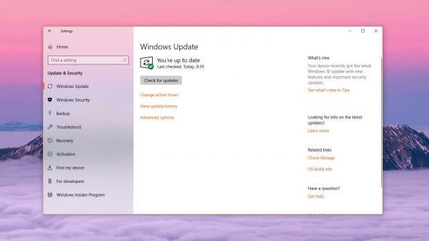 Windows Update in Windows 10 version 1803
