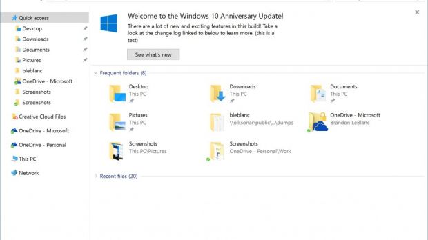 This is what the new notifications look like in File Explorer