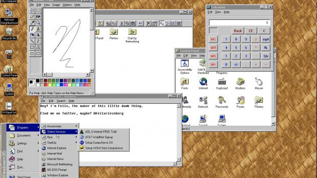 Windows 95 as an Electron app