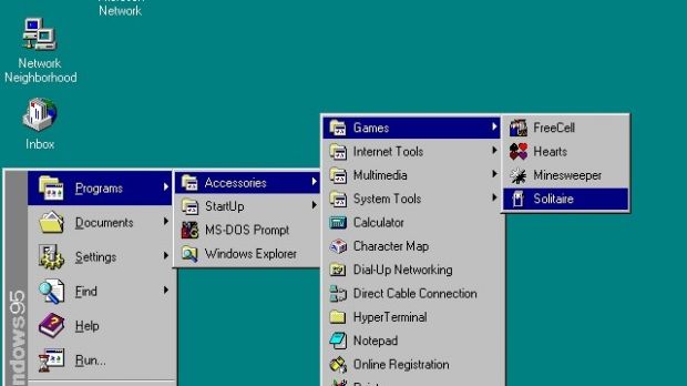 The original Windows 95 Start menu