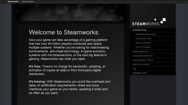Steamworks, Valve's Steam backend panel for game devs
