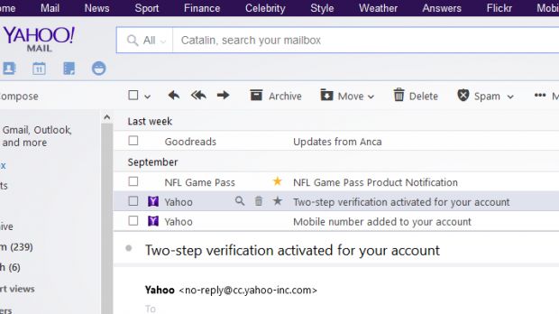 Yahoo email inbox