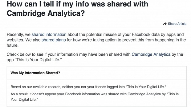 Check if your data was shared with Cambridge Analytica